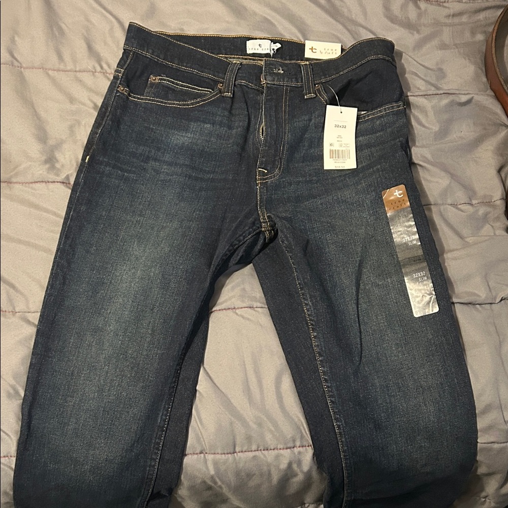 True Craft Men's Deep Indigo Slim Straight Jeans